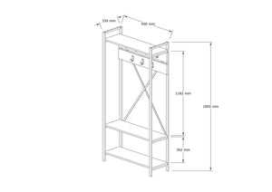 Έπιπλο Εισόδου Kamiros Sapphire 90x34x180 εκ. Μελαμίνης - Pakobazaar