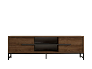 Έπιπλο Τηλεόρασης Thasos Με Ράφια Καρυδί 160x40x50 εκ. Μελαμίνης