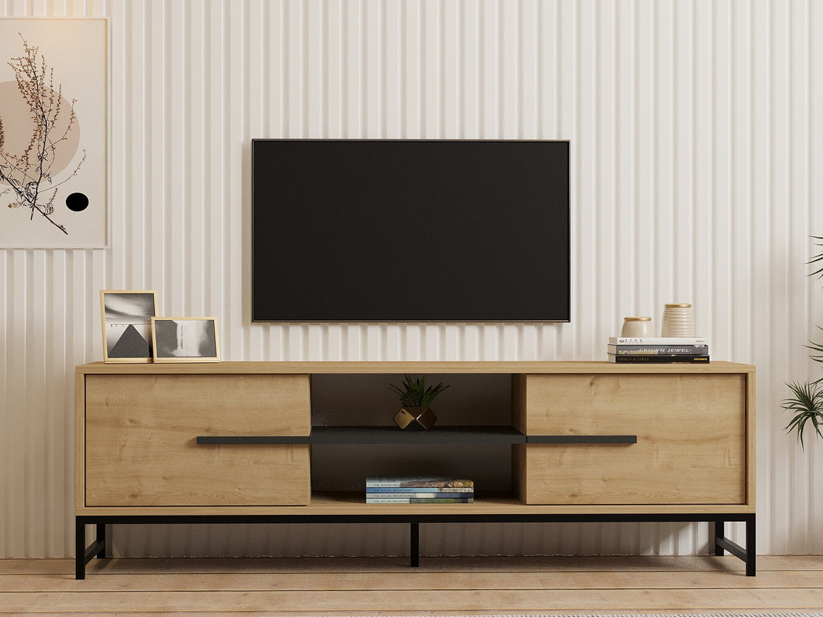 Έπιπλο Τηλεόρασης Thasos Με Ράφια Δρυς Sapphire 160x40x50 εκ. Μελαμίνης