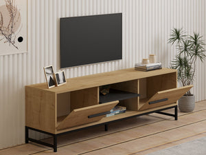 Έπιπλο Τηλεόρασης Thasos Με Ράφια Δρυς Sapphire 160x40x50 εκ. Μελαμίνης