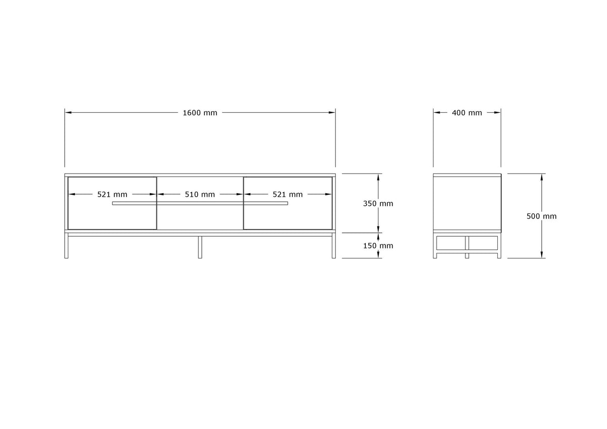 Έπιπλο Τηλεόρασης Thasos Με Ράφια Δρυς Sapphire 160x40x50 εκ. Μελαμίνης
