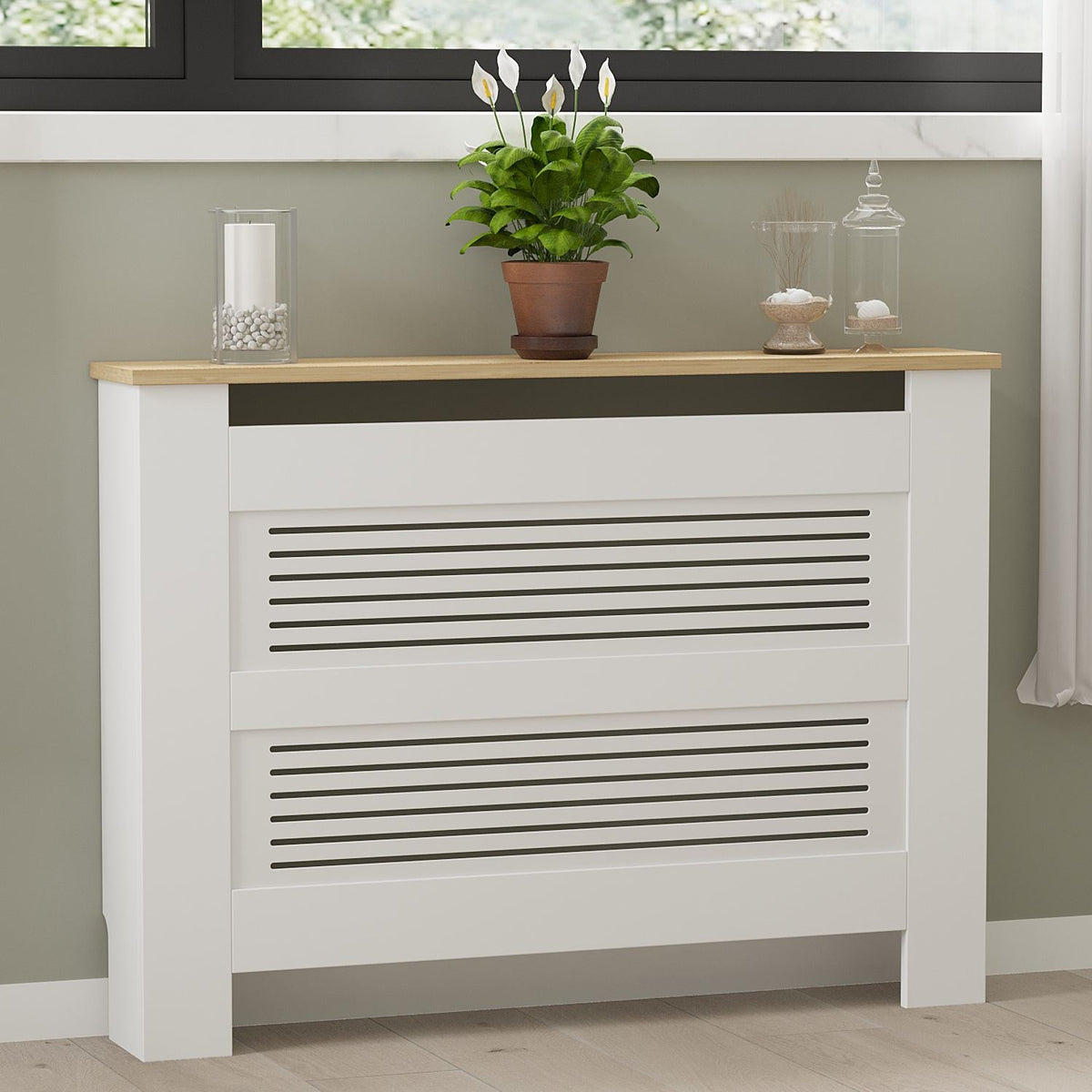 Κάλυμμα Καλοριφέρ Kionia Δρυς Sapphire - Λευκό 112x19x82 εκ. Μελαμίνης