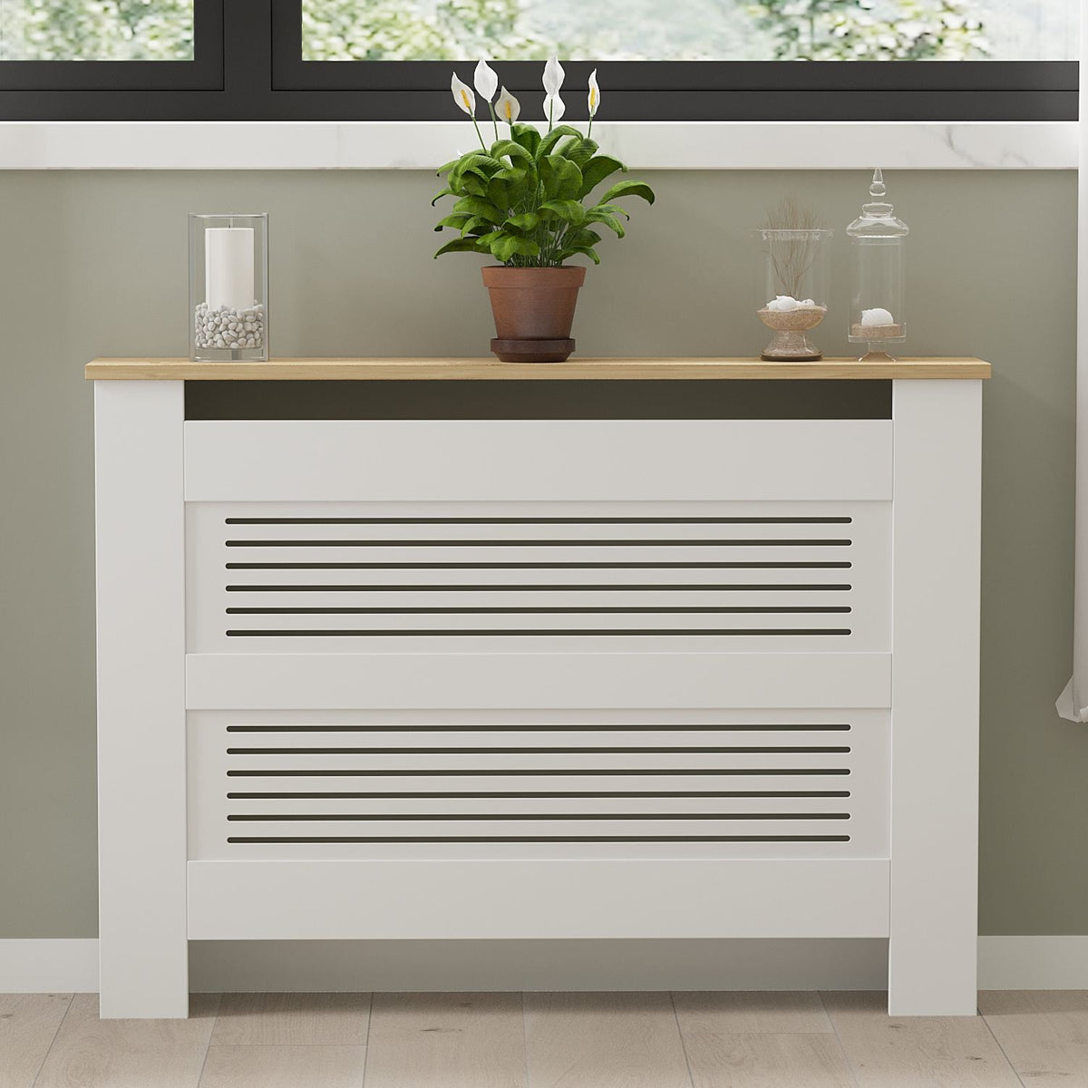 Κάλυμμα Καλοριφέρ Kionia Δρυς Sapphire - Λευκό 112x19x82 εκ. Μελαμίνης