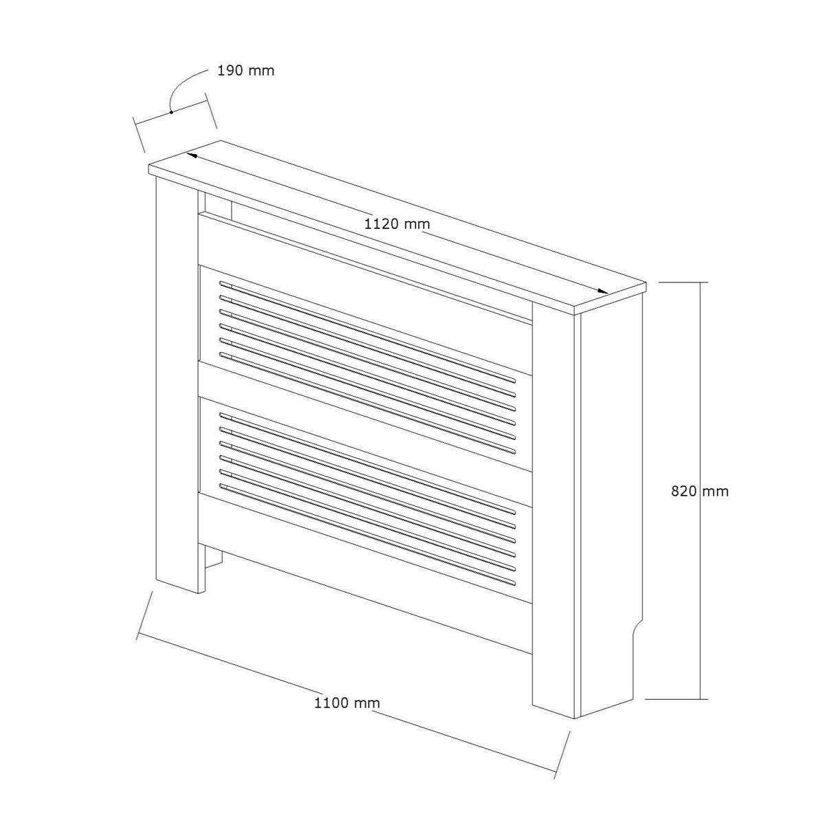 Κάλυμμα Καλοριφέρ Kionia Δρυς Sapphire - Λευκό 112x19x82 εκ. Μελαμίνης