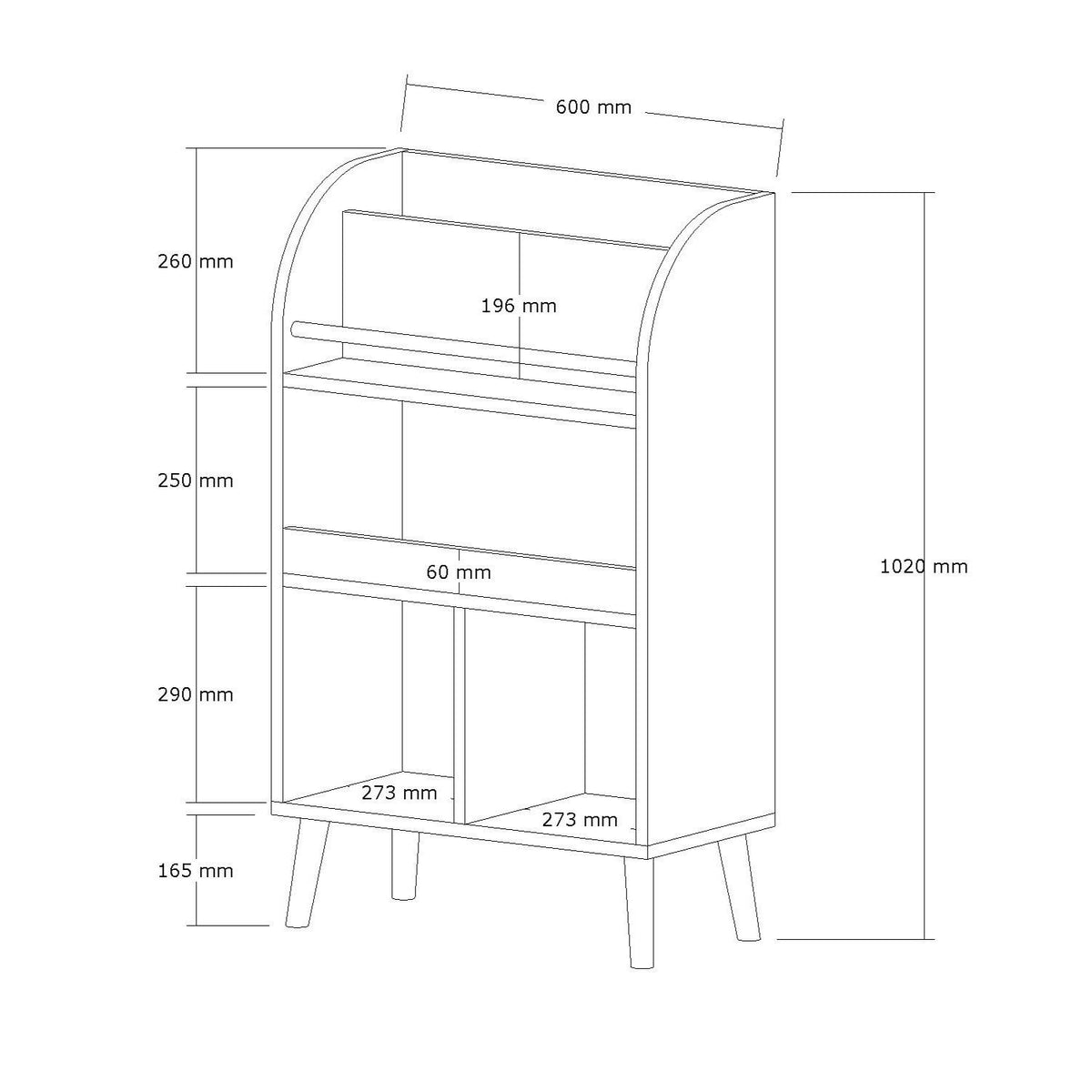 Βιβλιοθήκη Trapezounta Δρυς Sapphire 60x30x102 εκ. Μελαμίνης