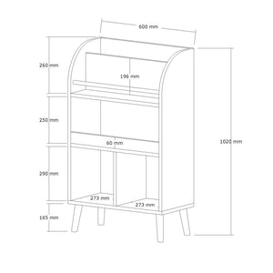 Βιβλιοθήκη Trapezounta Δρυς Sapphire 60x30x102 εκ. Μελαμίνης