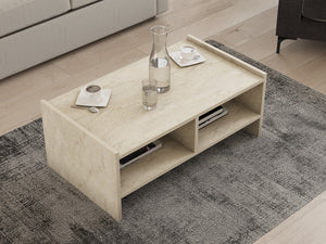 Τραπεζάκι Σαλονιού Adamas Travertine 90x50x35 εκ. Μελαμίνης