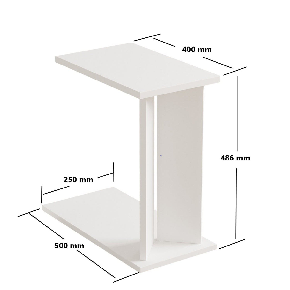 Βοηθητικό Τραπεζάκι Filiatres Λευκό 25x50x48.6 εκ. Μελαμίνης