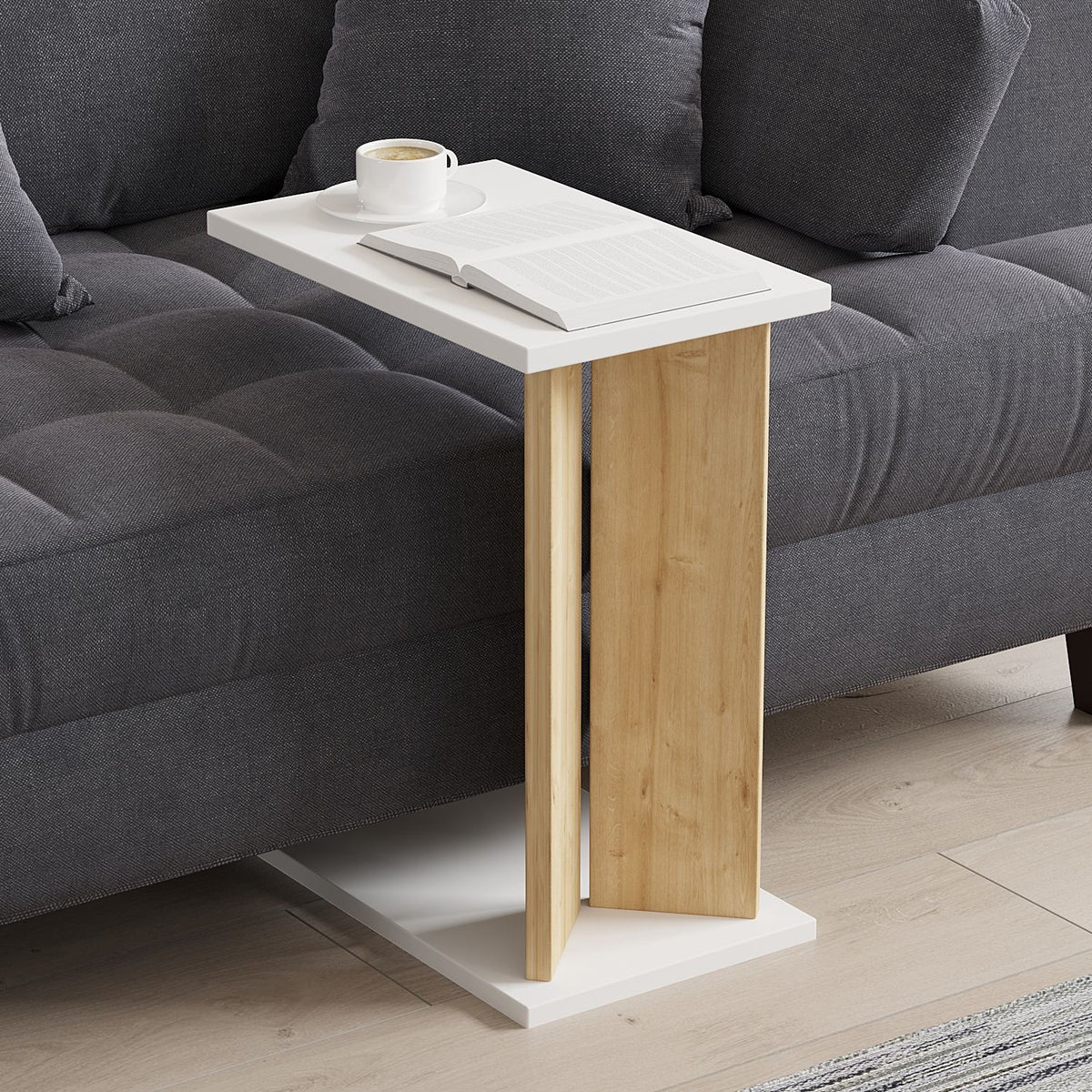 Βοηθητικό Τραπεζάκι Filiatres Δρυς Sapphire - Λευκό 25x50x48.6 εκ. Μελαμίνης