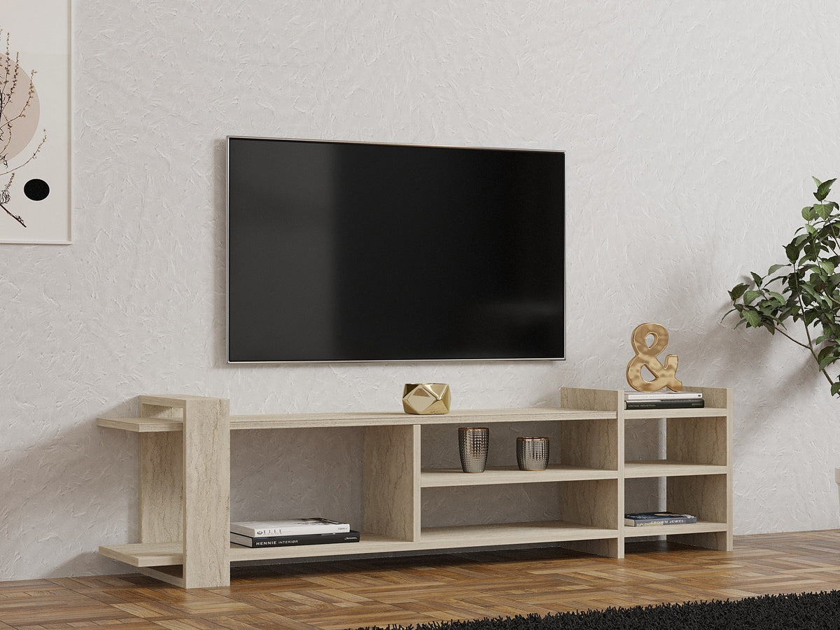 Έπιπλο Τηλεόρασης Trahili Travertine 156x29.6x40 εκ. Μελαμίνης