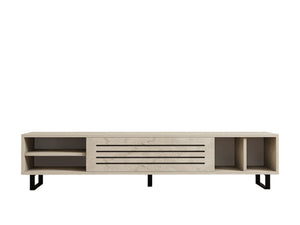 Έπιπλο Τηλεόρασης Kokkari Με Ράφια Travertine 160x40x35 εκ. Μελαμίνης