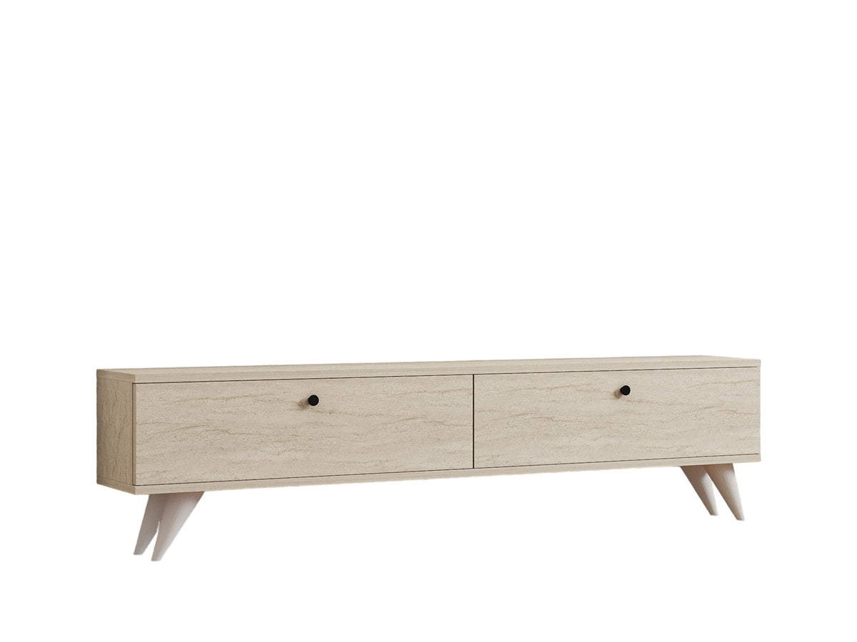 Έπιπλο Τηλεόρασης Tinos Με Travertine 160x25x40 εκ. Μελαμίνης