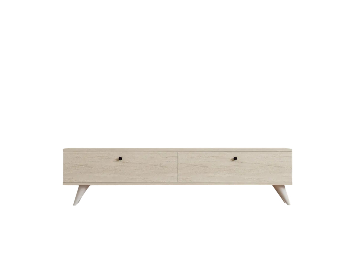 Έπιπλο Τηλεόρασης Tinos Με Travertine 160x25x40 εκ. Μελαμίνης