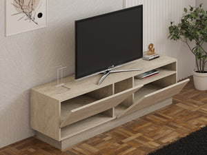Έπιπλο Τηλεόρασης Kalogria Με Ράφια Travertine 160x40x45 εκ. Μελαμίνης