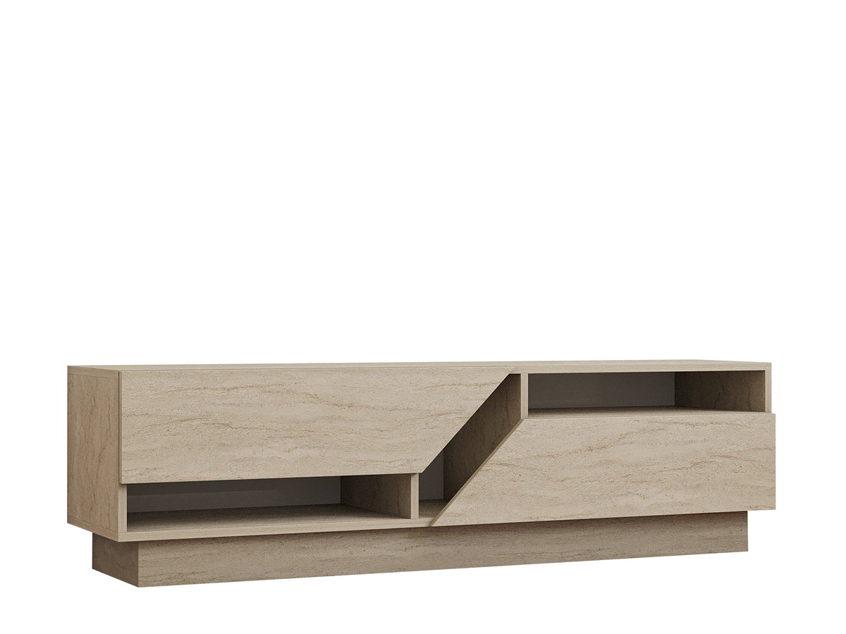 Έπιπλο Τηλεόρασης Kalogria Με Ράφια Travertine 160x40x45 εκ. Μελαμίνης