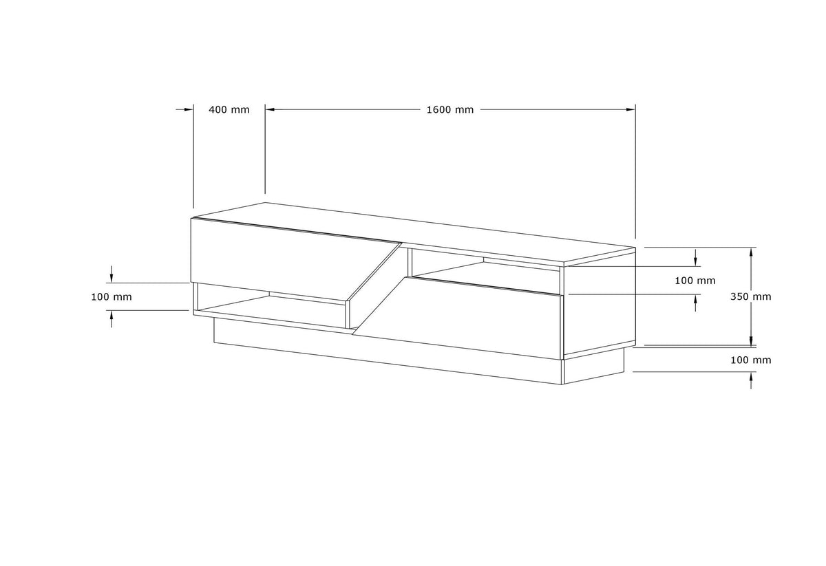 Έπιπλο Τηλεόρασης Kalogria Με Ράφια Travertine 160x40x45 εκ. Μελαμίνης