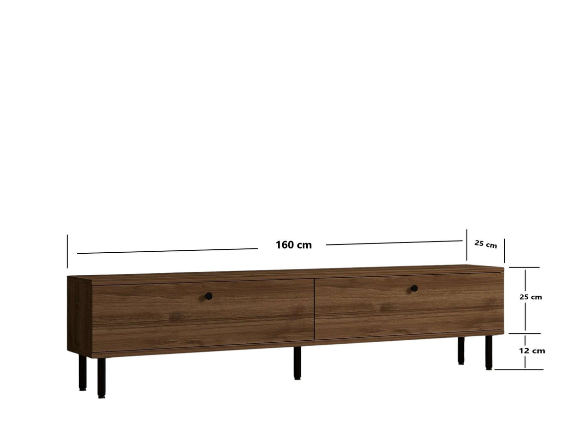 Έπιπλο Τηλεόρασης Ziria Καρυδί 160x25x37 εκ. Μελαμίνης