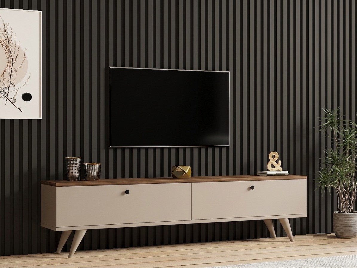 Έπιπλο Τηλεόρασης Tinos Καρυδί - Cashmere 160x25x40 εκ. Μελαμίνης