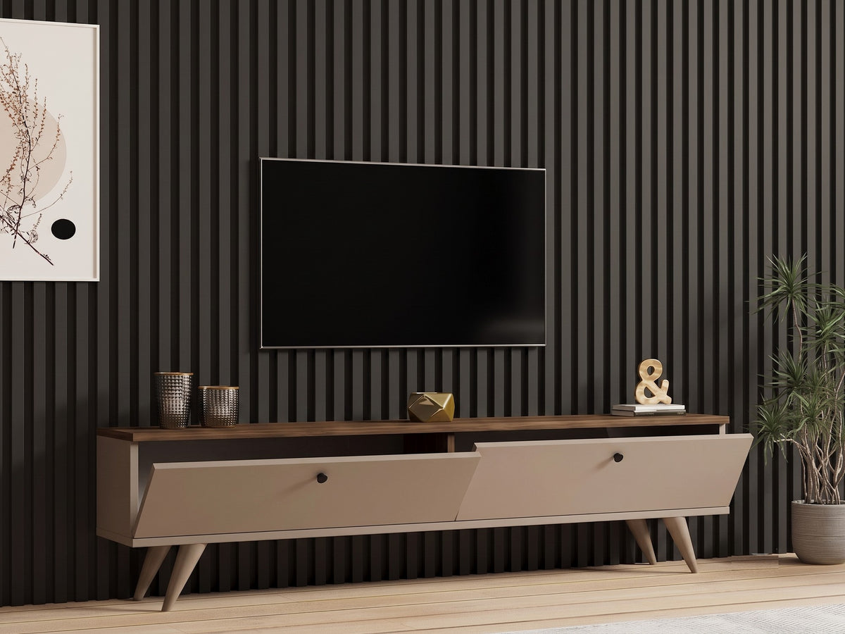 Έπιπλο Τηλεόρασης Tinos Καρυδί - Cashmere 160x25x40 εκ. Μελαμίνης