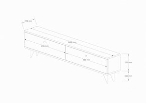 Έπιπλο Τηλεόρασης Tinos Καρυδί 140x25x40 εκ. Μελαμίνης