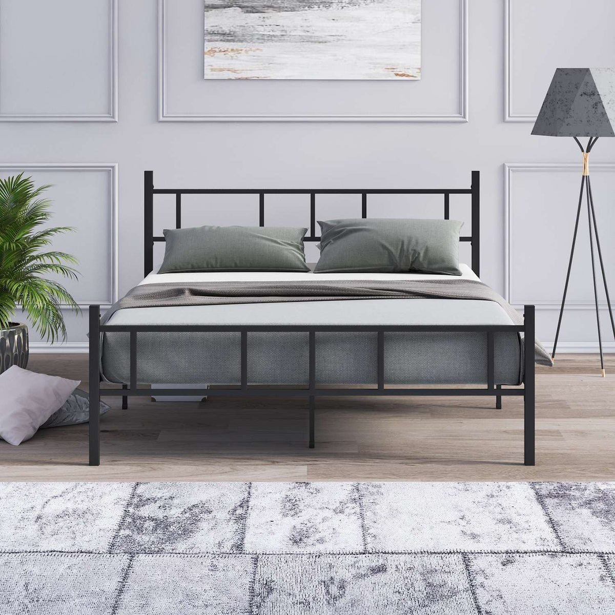 Διπλό Κρεβάτι Katafygio Μαύρο 160x200x88 εκ. Μετάλλου