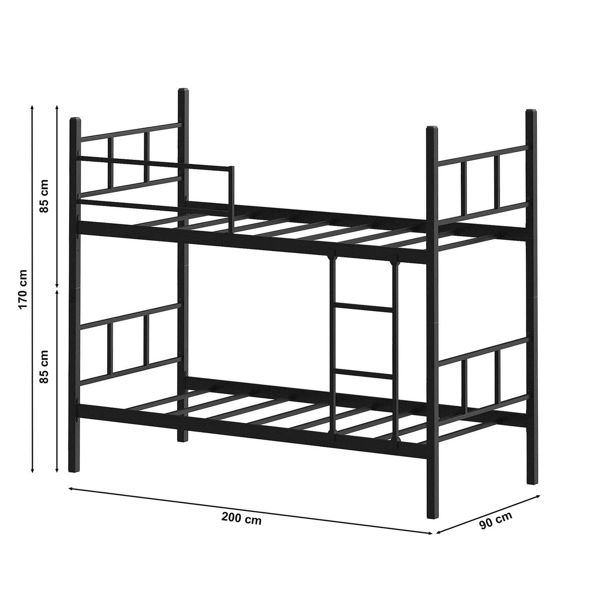 Κουκέτα Tarabados Μεταλλική Μαύρο 90x200x85 εκ. Μετάλλου - Pakobazaar