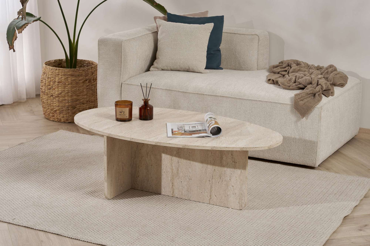 Τραπεζάκι Σαλονιού Zoni Travertine 120x65x40 εκ. Μελαμίνης