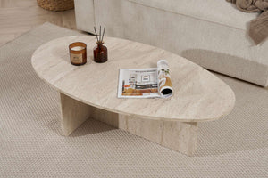 Τραπεζάκι Σαλονιού Zoni Travertine 120x65x40 εκ. Μελαμίνης