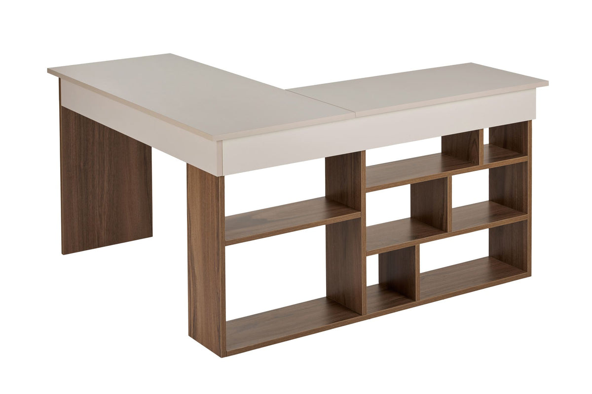 Γραφείο Mouresi Cashmere - Καρυδί 130x120x72 εκ. Μελαμίνης