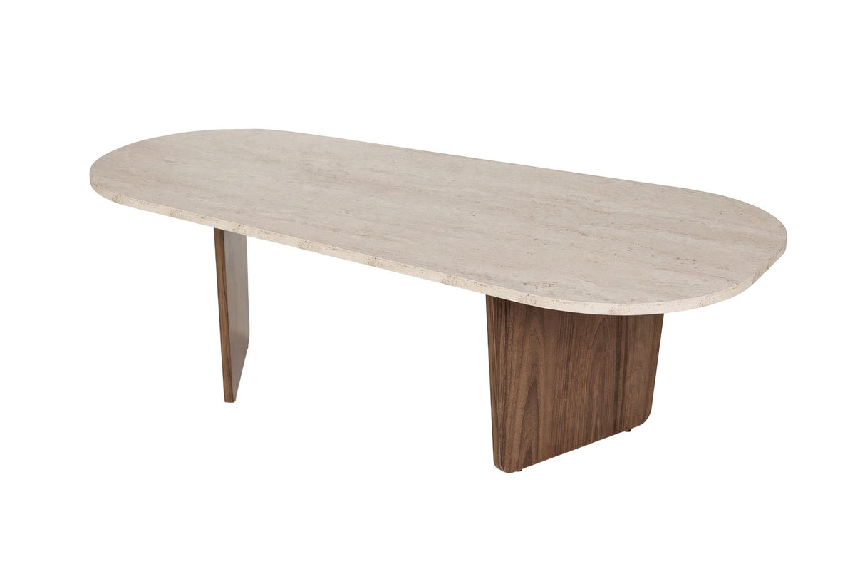 Τραπεζάκι Σαλονιού Ammoudia Travertine - Καρυδί 130x65x40 εκ. Μελαμίνης