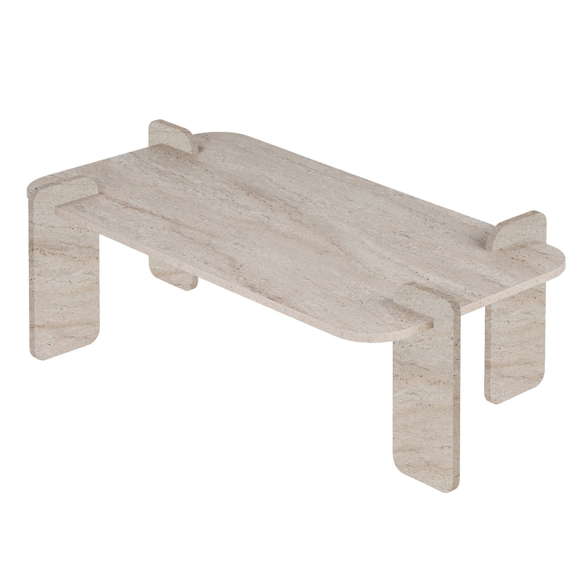 Τραπεζάκι Σαλονιού Chiona Travertine 147x87x35 εκ. Μελαμίνης