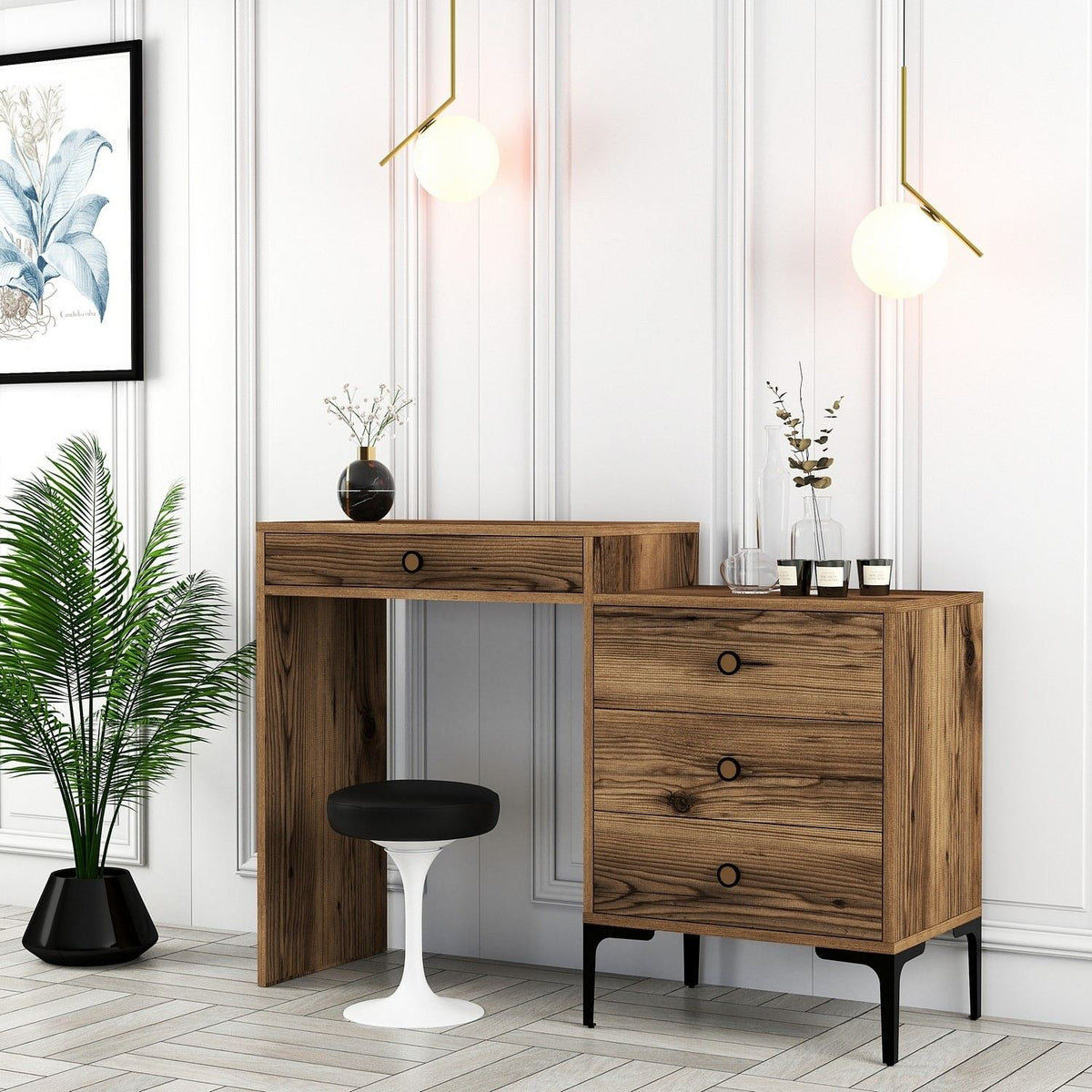 Τουαλέτα Korakas Καρυδί 124x40x84.7 εκ. Μελαμίνης - Pakobazaar
