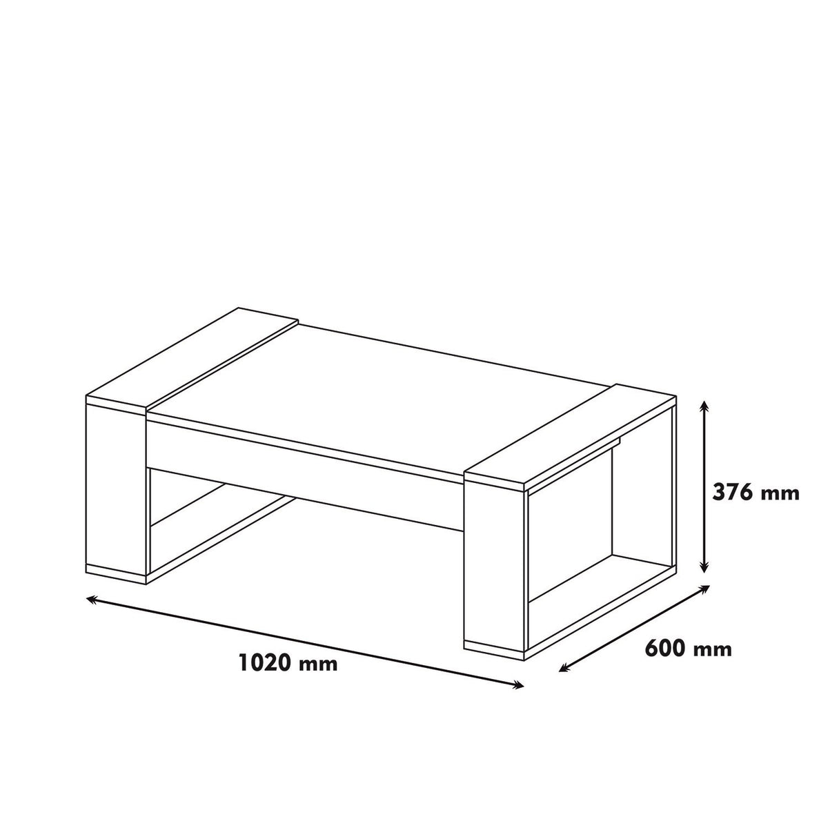 Τραπεζάκι Σαλονιού Sirokos Καρυδί - Κρεμ 102x60x37.6 εκ. Μελαμίνης - Pakobazaar