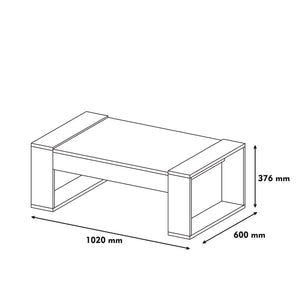 Τραπεζάκι Σαλονιού Sirokos Καρυδί - Κρεμ 102x60x37.6 εκ. Μελαμίνης - Pakobazaar