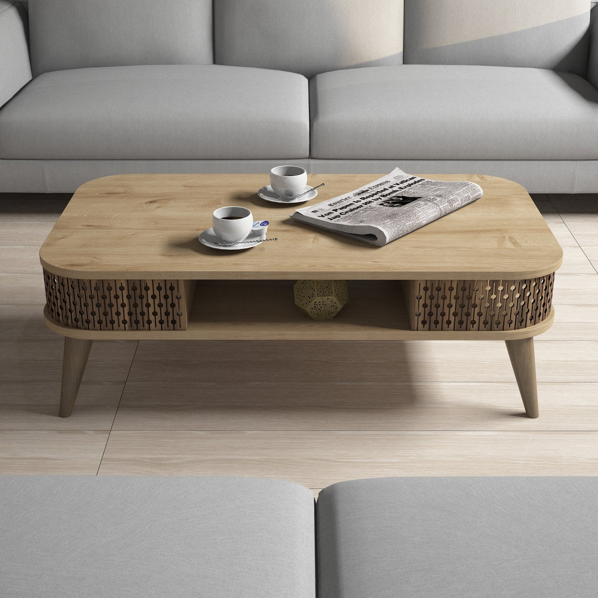 Τραπεζάκι Σαλονιού Trypiti Δρυς 105x60x34.6 εκ. Μελαμίνης
