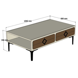 Τραπεζάκι Σαλονιού Kalyva Καρυδί 105x60x34.6 εκ. Μελαμίνης