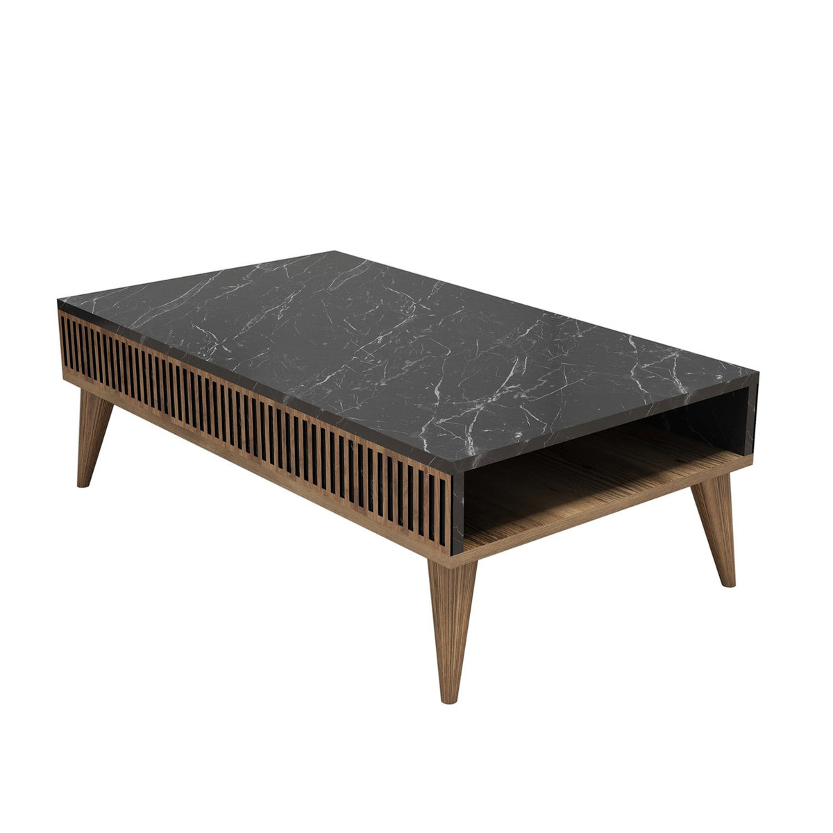 Τραπεζάκι Σαλονιού Plastira Καρυδί - Μαύρο 105x60x34.6 εκ. Μελαμίνης