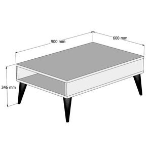 Τραπεζάκι Σαλονιού Orino Κρεμ 90x60x34.6 εκ. Μελαμίνης