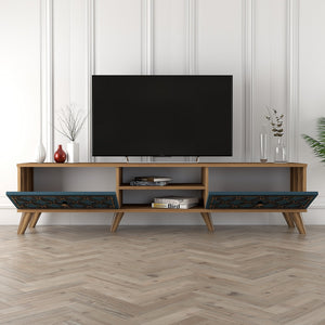 Έπιπλο Τηλεόρασης Plomari Καρυδί - Chalcedony 180x35x44 εκ. Μελαμίνης