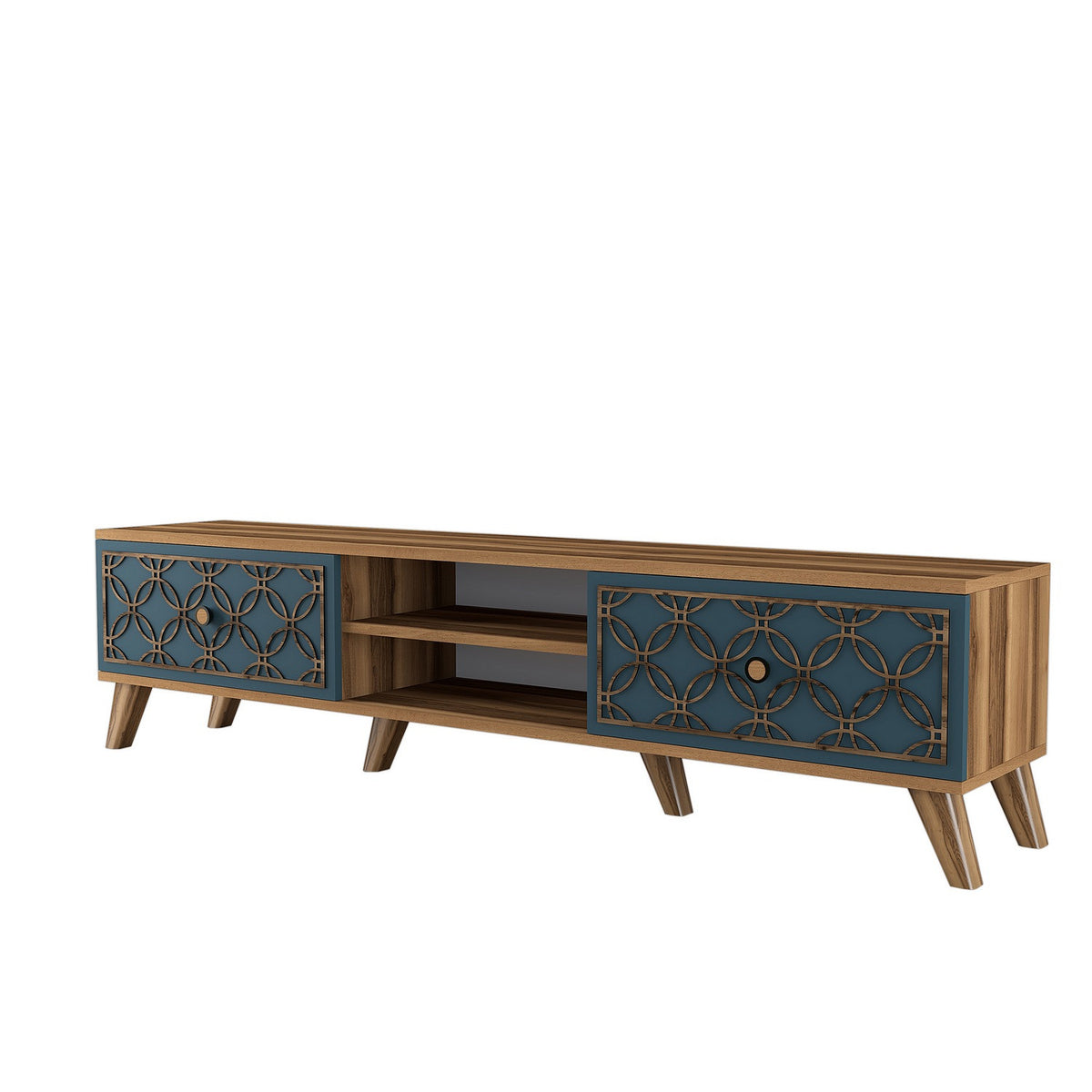 Έπιπλο Τηλεόρασης Plomari Καρυδί - Chalcedony 180x35x44 εκ. Μελαμίνης