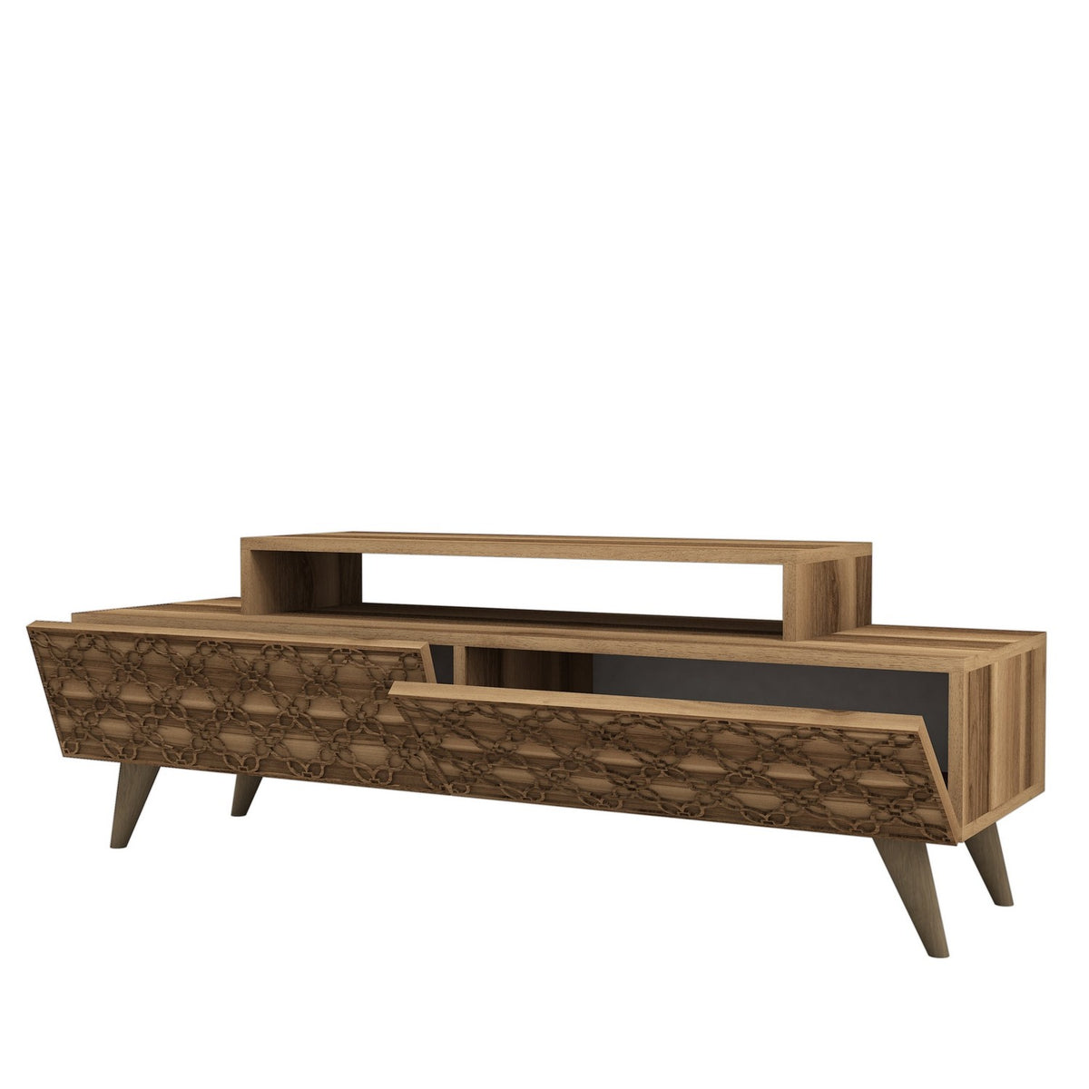 Έπιπλο Τηλεόρασης Lithakia Καρυδί 140x41.8x48.8 εκ. Μελαμίνης - Pakobazaar