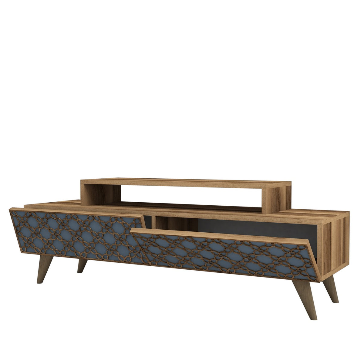 Έπιπλο Τηλεόρασης Lithakia Καρυδί - Chalcedony 140x41.8x48.8 εκ. Μελαμίνης - Pakobazaar