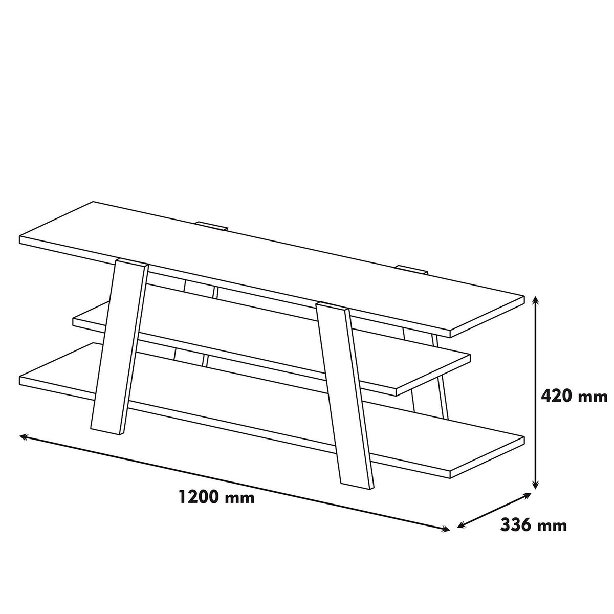 Έπιπλο Τηλεόρασης Steni Καρυδί - Κίτρινο 120x33.6x42 εκ. Μελαμίνης