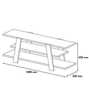 Έπιπλο Τηλεόρασης Steni Καρυδί - Κίτρινο 120x33.6x42 εκ. Μελαμίνης