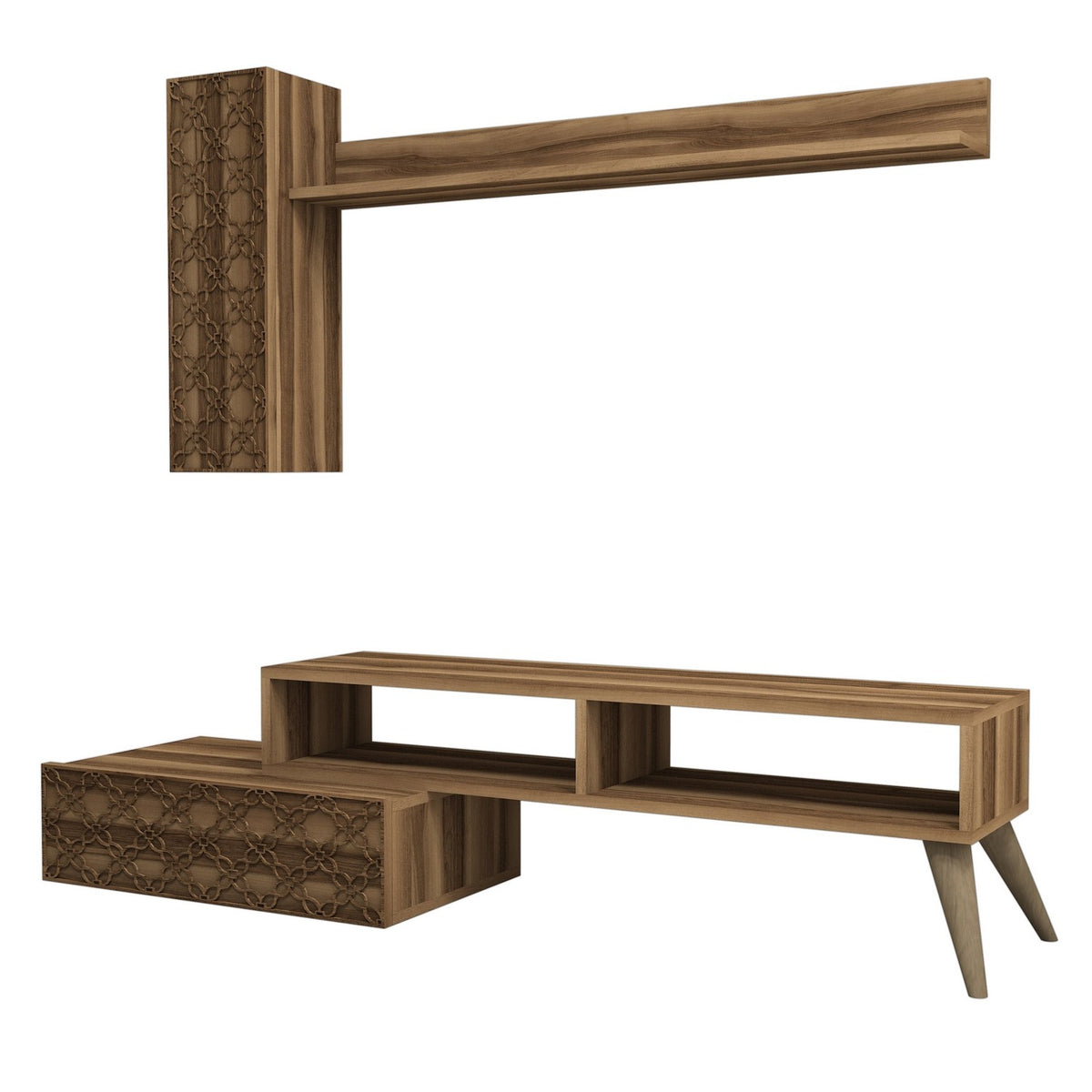 Σύνθεση Τηλεόρασης Mylos Καρυδί 150x37.2x37.8 εκ. Μελαμίνης