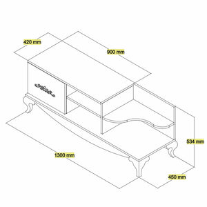 Έπιπλο Τηλεόρασης Pissa Με Ράφια Λευκό 130x45x50.6 εκ. Μελαμίνης - Pakobazaar