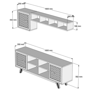 Σύνθεση Τηλεόρασης Kastellos Καρυδί - Μπλε 160x35x56.2 εκ. Μελαμίνης - Pakobazaar