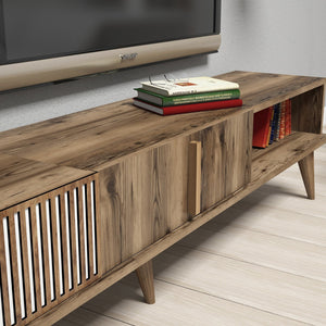 Σύνθεση Τηλεόρασης Plastira Καρυδί 180x35x40 εκ. Μελαμίνης