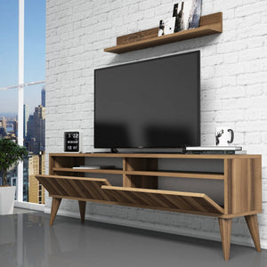 Σύνθεση Τηλεόρασης Orino Καρυδί 150x30x50 εκ. Μελαμίνης