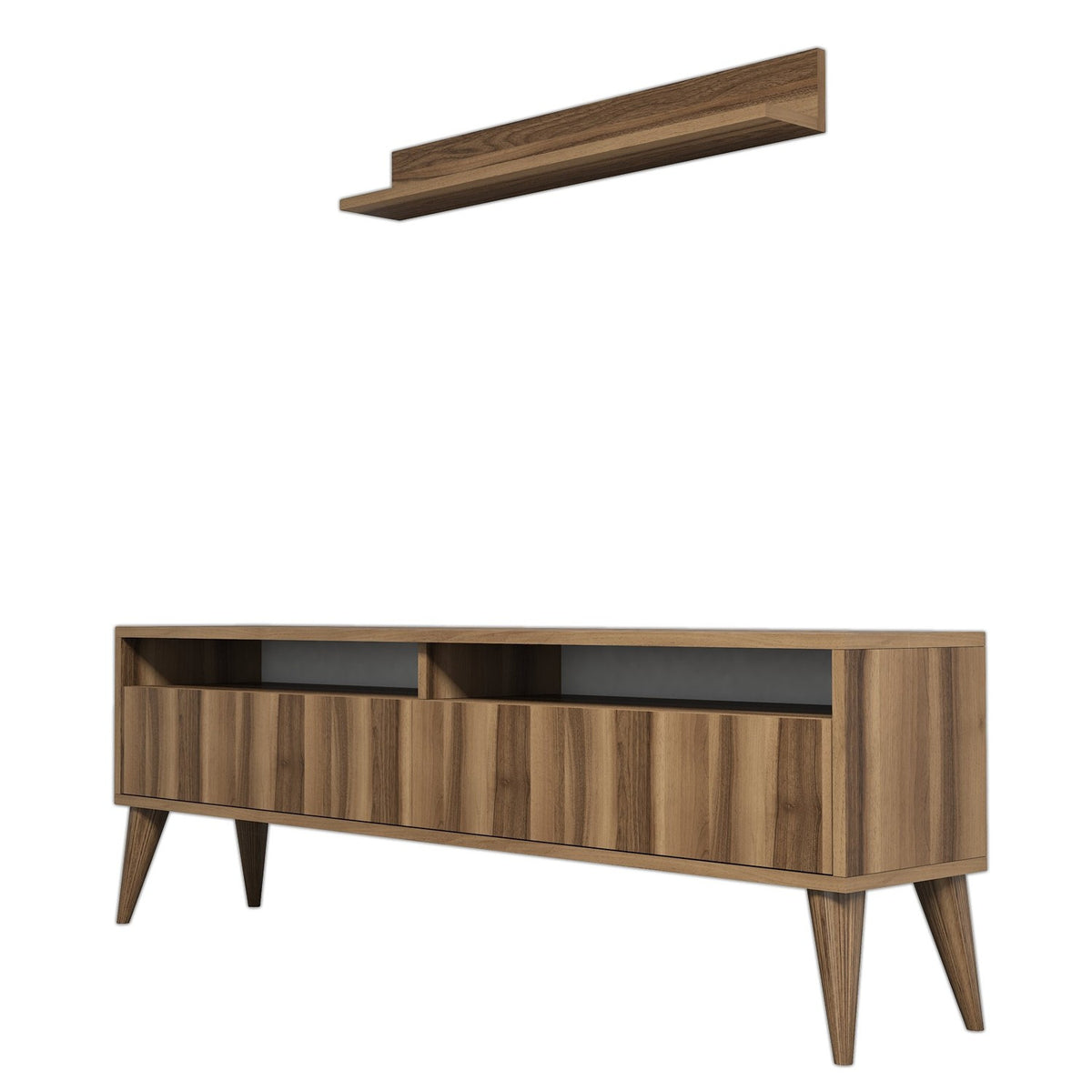 Σύνθεση Τηλεόρασης Orino Καρυδί 150x30x50 εκ. Μελαμίνης